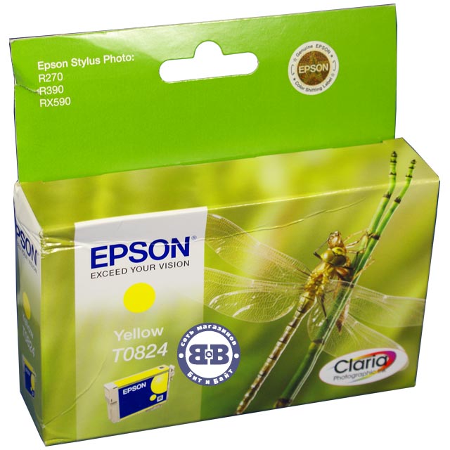Желтый картридж для Epson R270, R290, R390, RX590, RX610, RX690 C13T08244A T0824 Картинка № 1