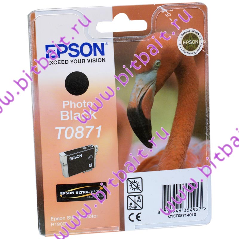 Чёрный картридж для Epson Stylus Photo R1900 C13T08714010 T0871 Картинка № 1