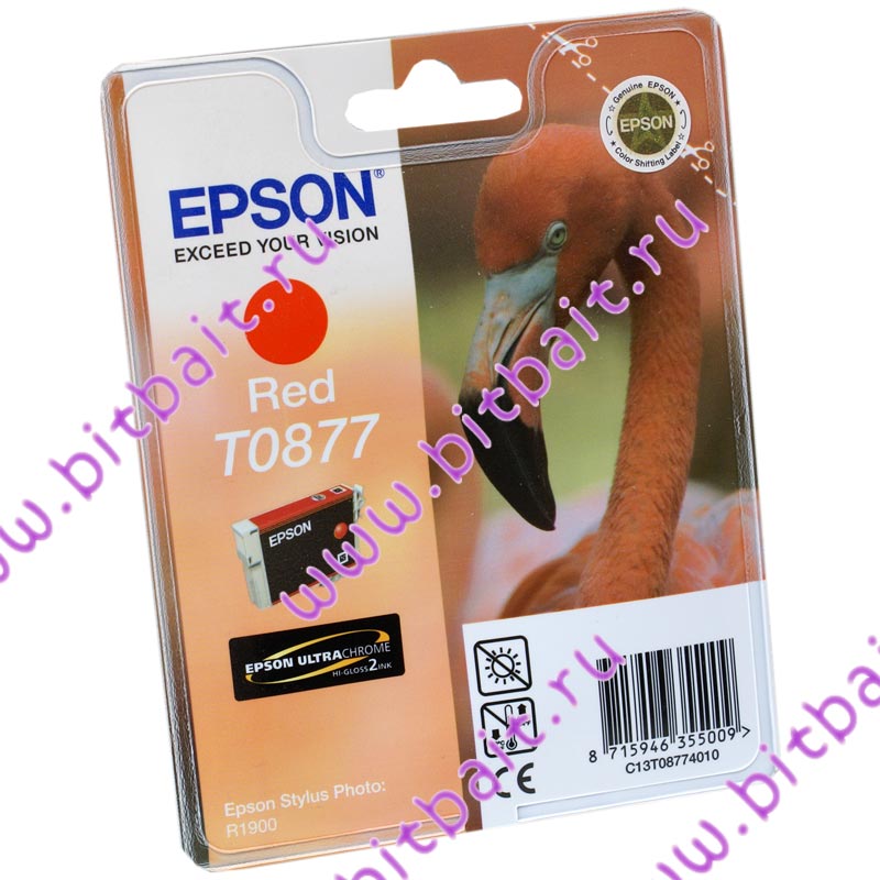 Красный картридж для Epson Stylus Photo R1900 C13T08774010 T0877 Картинка № 1