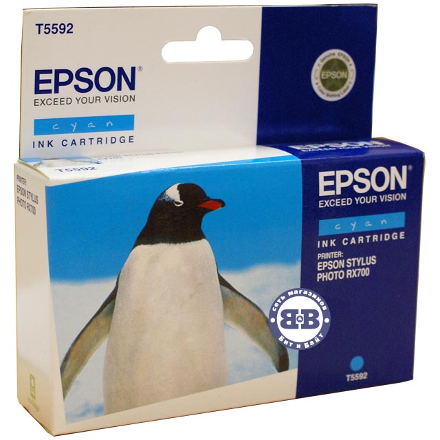 Голубой картридж для Epson RX700 C13T559240 T5592 Картинка № 1