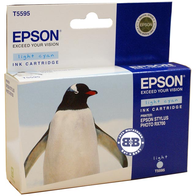 Светло-голубой картридж для Epson RX700 C13T559540 T5595 Картинка № 1