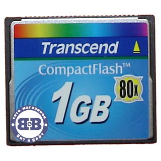 Compact Flash Card 1024Mb Transcend 80x (TS1GCF80) RTL Картинка № 1