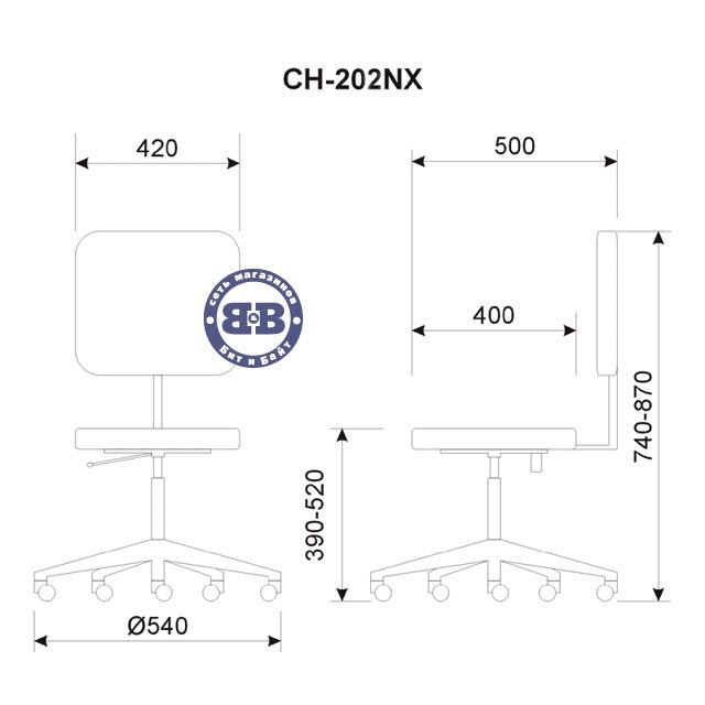 Кресло CH-202NX цвет - чёрный Р-31 артикул CH-202NX/Black Картинка № 2