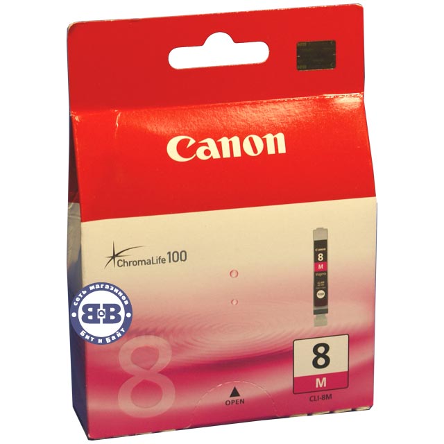 Малиновый картридж для Canon Pixma iP4200, iP5200, iP5200R, iP6600D, MP500, MP530, MP800, MP800R, MP830 и др. CLI-8M 13мл. Картинка № 1