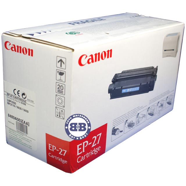 Чёрный картридж для Canon LBP-3200, MF3110, 3228, 5630, 5650, 5730, 5750, 5770 EP-27 Картинка № 1