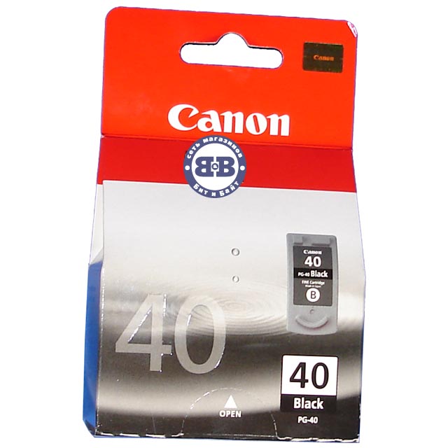 Чёрный картридж для Canon Pixma iP1200, iP1300, iP1600, iP2200, MP150, MP170, MP180, MP450 и др. PG-40 16мл. Картинка № 1