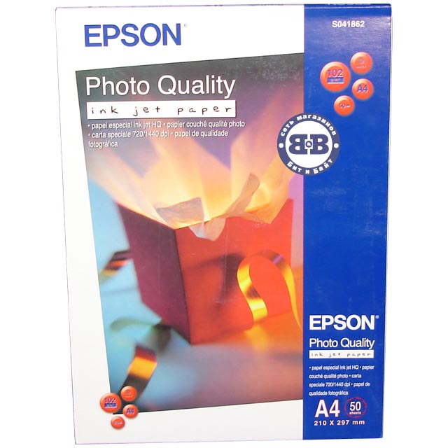 Фотобумага EPSON Photo Quality Ink Jet Paper A4 210x297мм 50 листов S041862 Картинка № 1