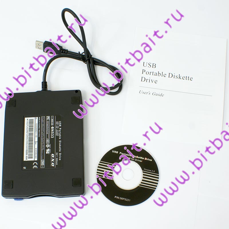 Внешний USB-дисковод для дискет 3,5 дюйма OXO чёрного цвета. FDD ext. USB Картинка № 2