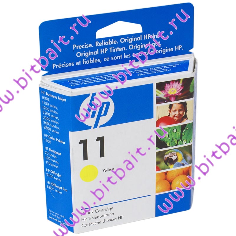 Жёлтый картридж для HP DesignJet 100, 110plus, 120ps, 1220psn, Business 1100DTN, 2200, 2230, 2250, 2800 и др. (C4838AE) HP 11 Картинка № 1