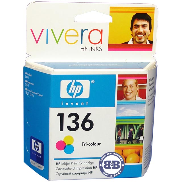 Цветной картридж для HP DJ 5443, D4163, PhotoSmart 2573, D5063, C4183, C3183, PSC 1513, 1513s (C9361HE) HP 136 Картинка № 1