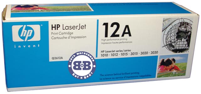 Чёрный картридж для HP LaserJet 1010, 1012, 1015, 1018, 1020, 1022 ,1022N, 1022NW, 3015, 3020, 3030, 3050 и др. (Q2612A) HP 12A Картинка № 1