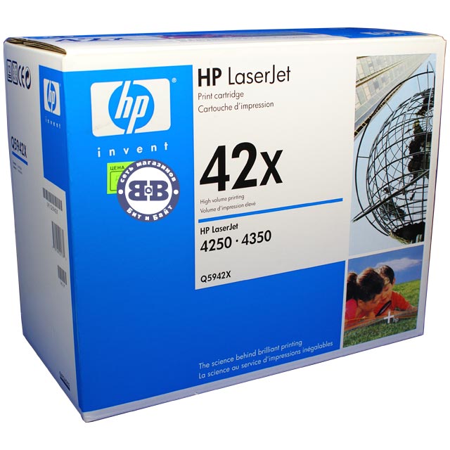 Чёрный картридж для HP LaserJet 4250 серии, 4350 серии (Q5942X) HP 42X Картинка № 1