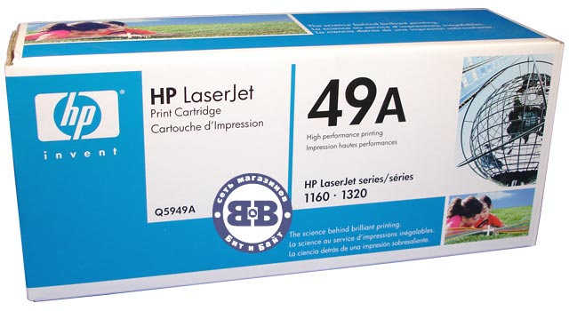 Чёрный картридж для HP LaserJet 1160 серии, 1320 серии (Q5949A) HP 49A Картинка № 1