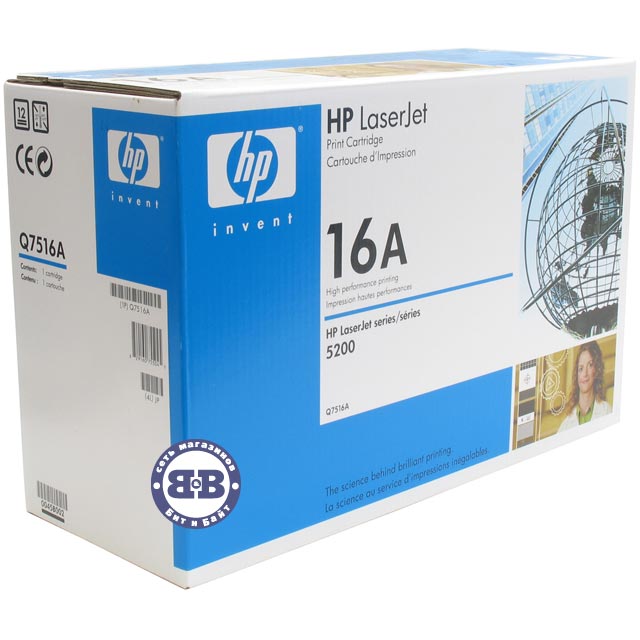 Чёрный картридж для HP LaserJet 5200 серии (Q7516A) HP 16A Картинка № 1