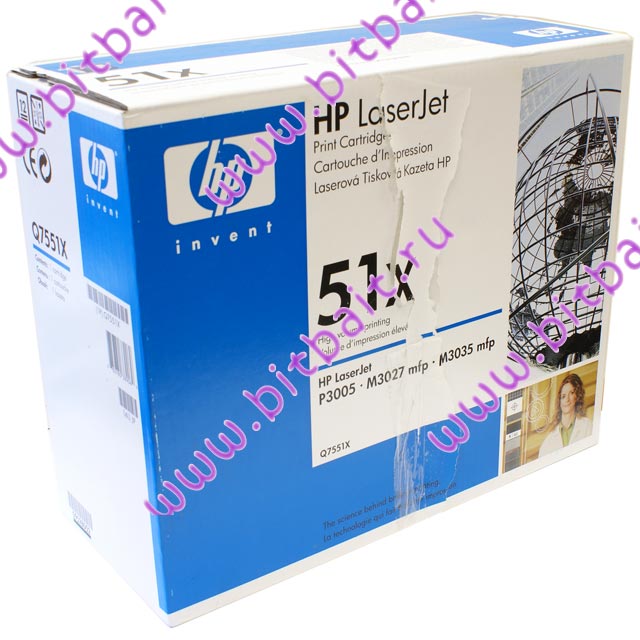 Чёрный картридж для HP LaserJet P3005 серии, M3027MFP серии, M3035MFP серии (Q7551X) HP 51X Картинка № 1