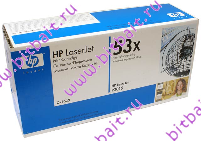 Чёрный картридж для HP LaserJet P2015 серии (Q7553X) HP 53X Картинка № 1