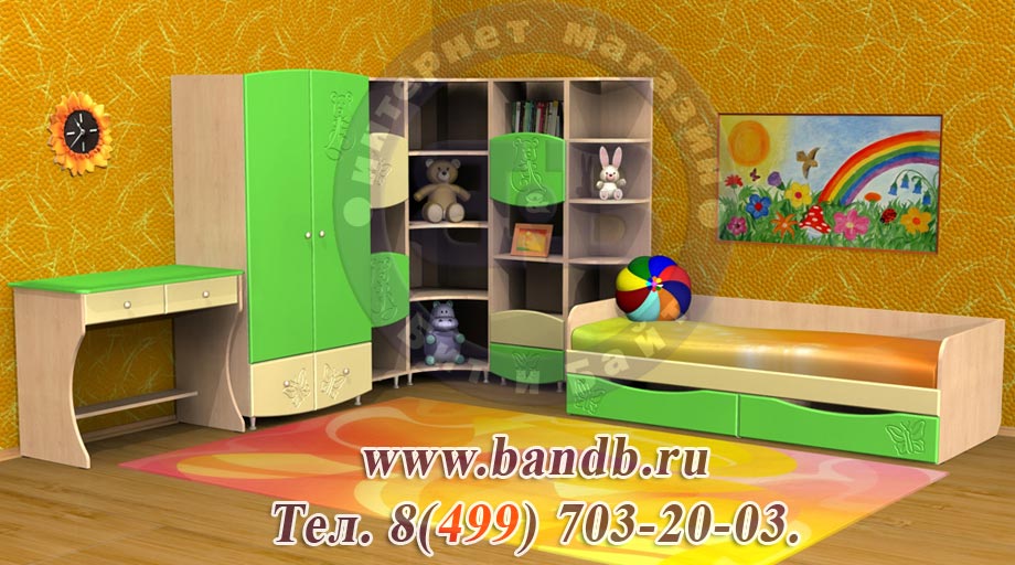 Капитошка ДК-1 Шкаф для одежды корпус - клён фасад - ваниль/синий Картинка № 4