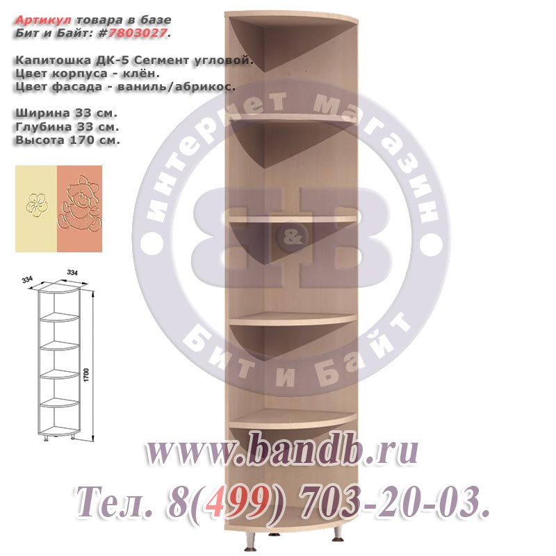 Капитошка ДК-5 Сегмент угловой корпус - клён для ваниль/абрикос Картинка № 1
