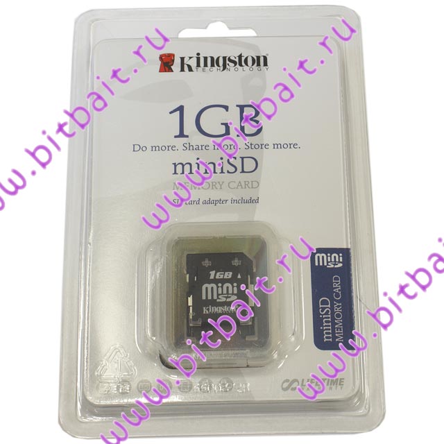 Secure Digital Card 1024Mb Mini-SD Kingston (miniSD) Memory Card Картинка № 3