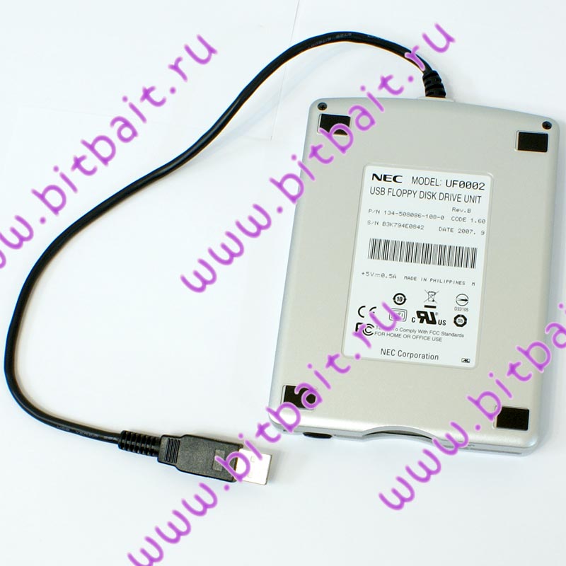 Внешний USB-дисковод для дискет 3,5 дюйма NEC серебристого цвета. FDD ext. USB Картинка № 2