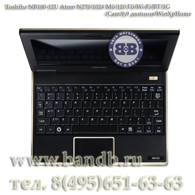 Ноутбук Toshiba NB100-12U Atom N270 / 1024Мб / 120Гб / Wi-Fi / BT / 3G / Cam / 8,9 дюймов / WinXpHome Картинка № 3