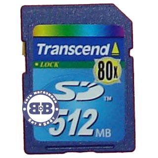 Secure Digital Card 512Mb Transcend 80x [TS512MSD80] (SD) Memory Card Картинка № 1