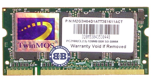 Память для ноутбука DDR 128Mb PC2100 TwinMos 200 pin Картинка № 1
