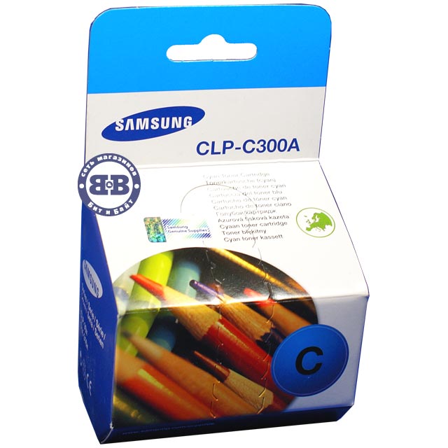 Картридж с голубым тонером Samsung CLP-C300A для моделей CLP-300, 300N, CLX-3160N, 3160FN Картинка № 1