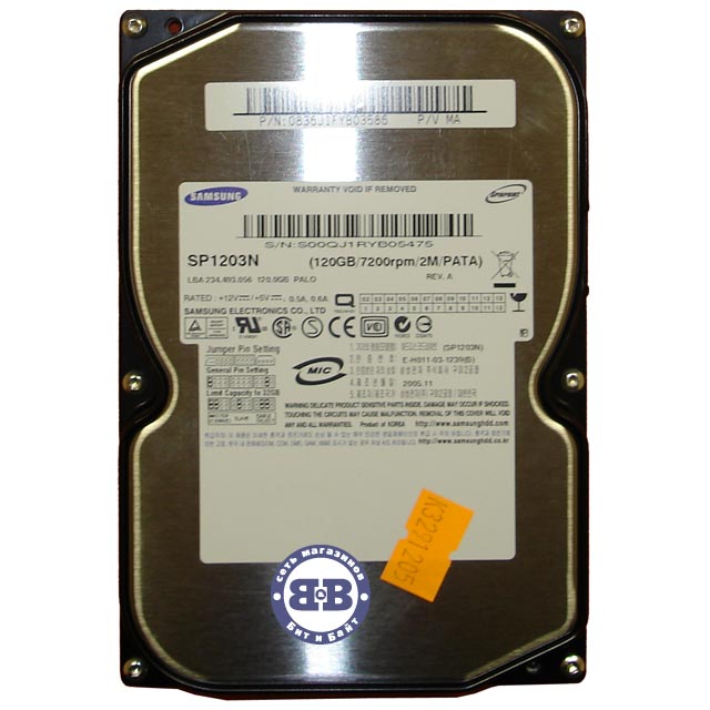 Жёсткий диск HDD Samsung 120Gb SP1203N 7200rpm 2Мб IDE 3,5 дюйма Картинка № 1