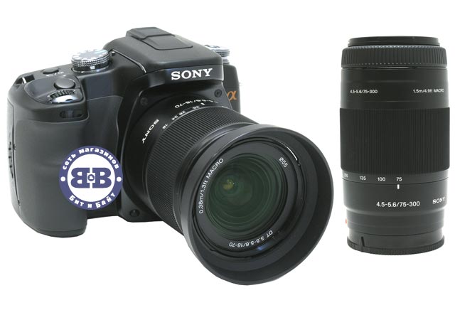 Цифровой зеркальный фотоаппарат Sony Alpha DSLR-A100W 10.2Mpx два объектива - Sony Lens 18-70 и 75-300 мм Картинка № 1