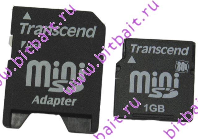 Secure Digital Card 1024Mb Mini-SD Transcend 80x [TS1GSDM80] (miniSD) Memory Card Картинка № 1