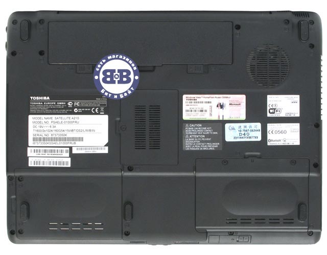 Ноутбук Toshiba Satellite A210-15J Athlon64 K55 X2 / 1024Mb / 120Gb / DVD±RW / ATI X1200 / Wi-Fi / BT / 15,4 дюйма / WVistaHP Картинка № 5