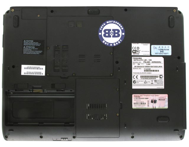 Ноутбук Toshiba Satellite L40-139 CM-520 / 1024Mb / 120Gb / DVD±RW / Wi-Fi / 15,4 дюйма / WVistaHP Картинка № 5