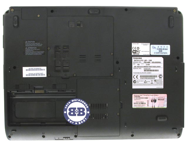 Ноутбук Toshiba Satellite L40-13G CM-440 / 1024Mb / 80Gb / DVD±RW / Wi-Fi / 15,4 дюйма / WVistaHP Картинка № 5