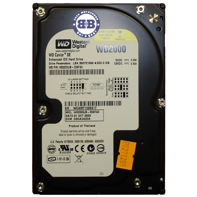 Жёсткий диск HDD Western Digital 200Gb WD2000JB 7200rpm 8Мб IDE 3,5 дюйма Картинка № 1