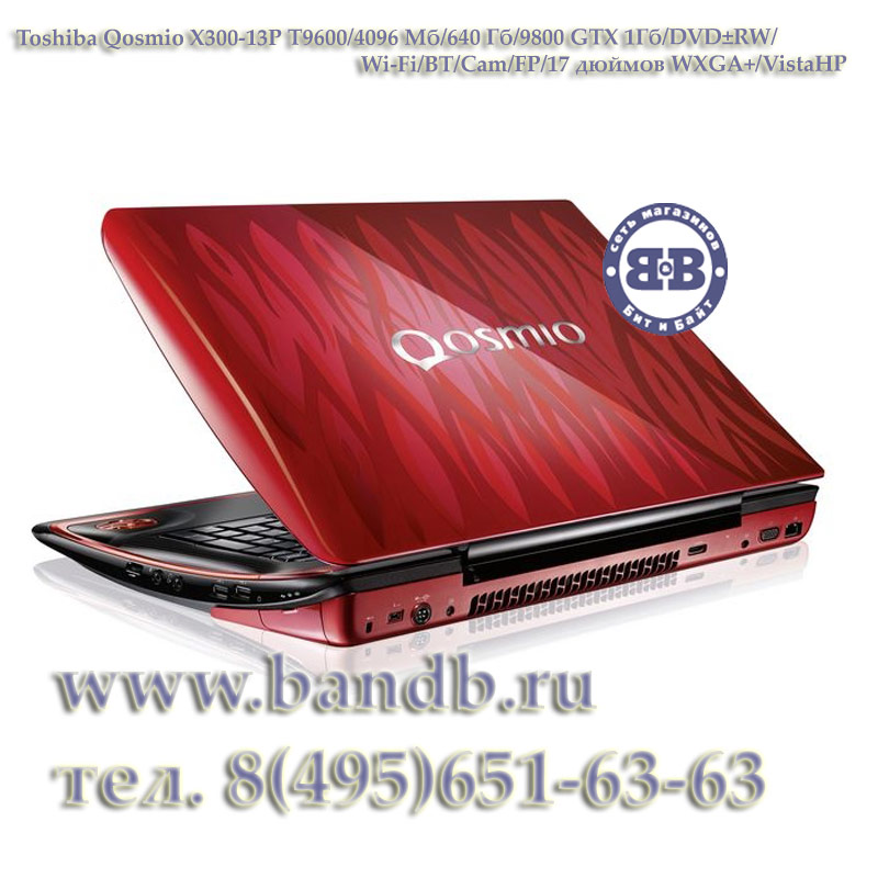 Ноутбук Toshiba Qosmio X300-13P T9600 / 4096Мб / 640Гб / 9800 GTX 1Гб / DVD±RW / Wi-Fi / BT / Cam / FP / 17 дюймов WXGA+ / WVistaHP Картинка № 3