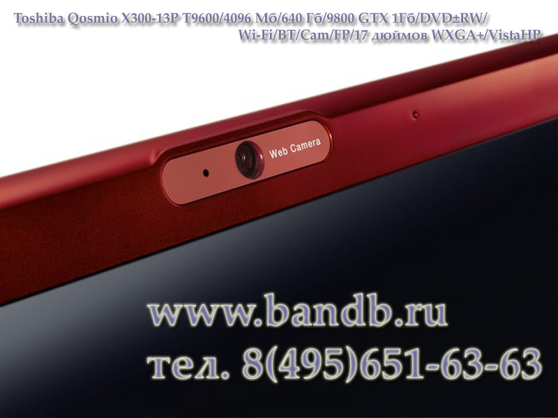 Ноутбук Toshiba Qosmio X300-13P T9600 / 4096Мб / 640Гб / 9800 GTX 1Гб / DVD±RW / Wi-Fi / BT / Cam / FP / 17 дюймов WXGA+ / WVistaHP Картинка № 5