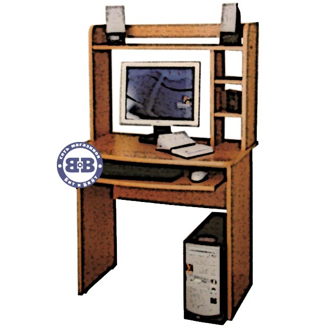 Стол компьютерный Альфа-6 цвет вишня ламинированное ДСП артикул 5245-00 Картинка № 1