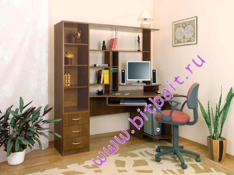 Компьютерный стол угловой Я-СКУ-09 левый цвет орех донской ламинированное ДСП Картинка № 3