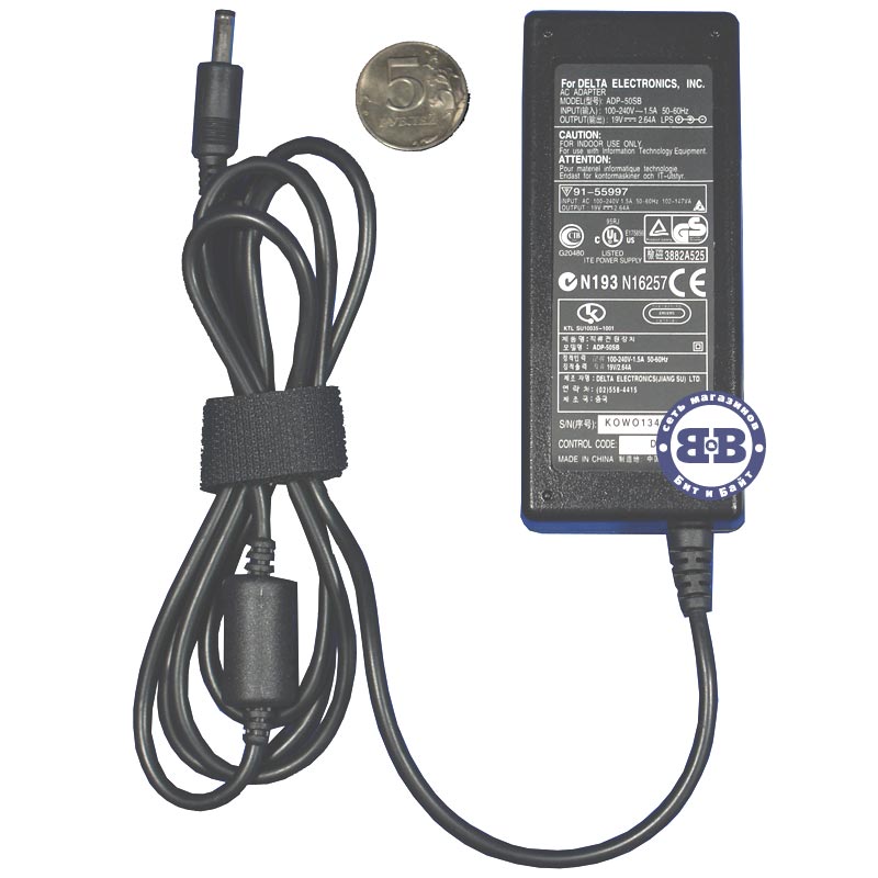 Зарядное устройство #1606001, универсальный блок питания для ноутбуков DELTA AC Adapter 19V/2.64A Картинка № 1