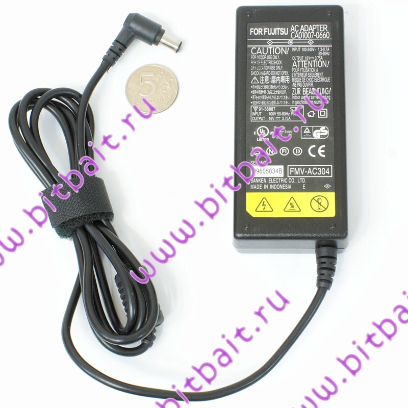 Зарядное устройство #1608002, блок питания для ноутбуков Fujitsu AC Adapter 16V/3.75A Картинка № 1