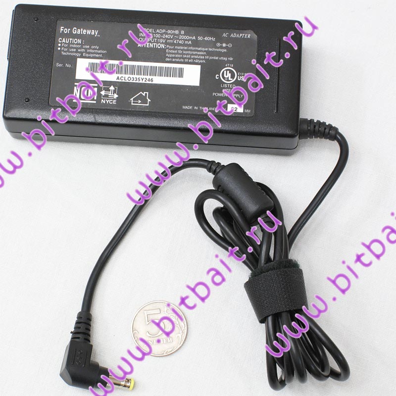 Зарядное устройство #1609003, блок питания для ноутбуков Gateway AC Adapter 19V/4.74A Картинка № 1
