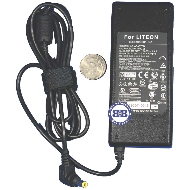 Зарядное устройство #1613002, блок питания для ноутбуков Liteon AC Adapter 19V/4.74A Картинка № 1