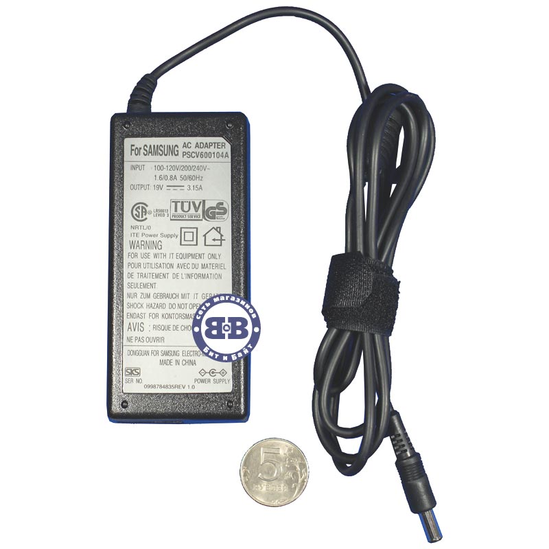Зарядное устройство #1617003, блок питания для ноутбуков Samsung AC Adapter 19V/3.15A Картинка № 1