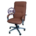 Кресло Астро 1Х хромированное эко-кожа, цвет коричневый