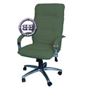 Кресло Астро 1Х хромированное эко-кожа, цвет зелёный