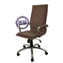 Кресло директорское хромированная крестовина Барбара 1Х эко-кожа, цвет коричневый