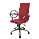 Кресло директорское хромированная крестовина Барбара 1Х эко-кожа, цвет красный