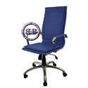 Кресло директорское хромированная крестовина Барбара 1Х эко-кожа, цвет синий