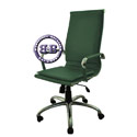 Кресло директорское хромированная крестовина Барбара 1Х эко-кожа, цвет зелёный